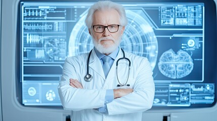 Obraz premium Dedicated doctor engages his medical team with insightful presentation in a modern conference room