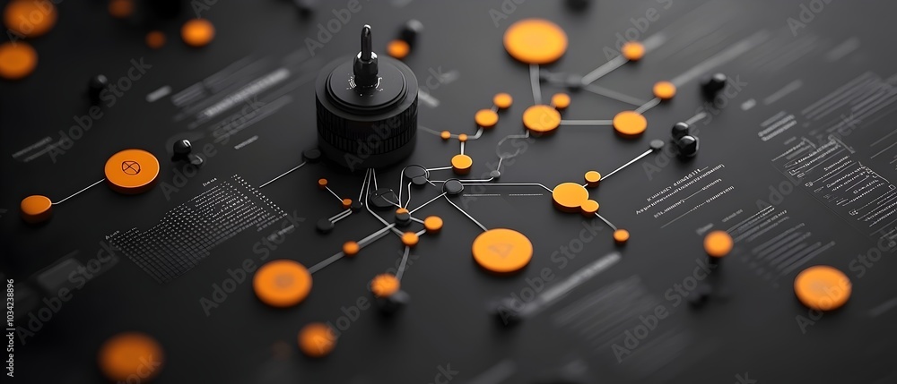 Poster futuristic digital utopia with intricate neural network webs streamlined data exchange infrastructur
