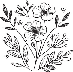 his is an illustration of flowers in a simple and modern line art style.
