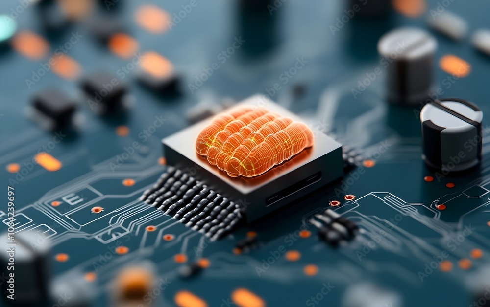 Poster visionary digital landscape showcasing adaptive neural architectures optimized data communication sy
