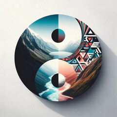 Mandala Oriental com Símbolo Yin Yang: Equilíbrio e Harmonia