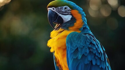 Obraz premium Vibrant Exotic Parrot with Colorful Feathers in Dreamy Lighting