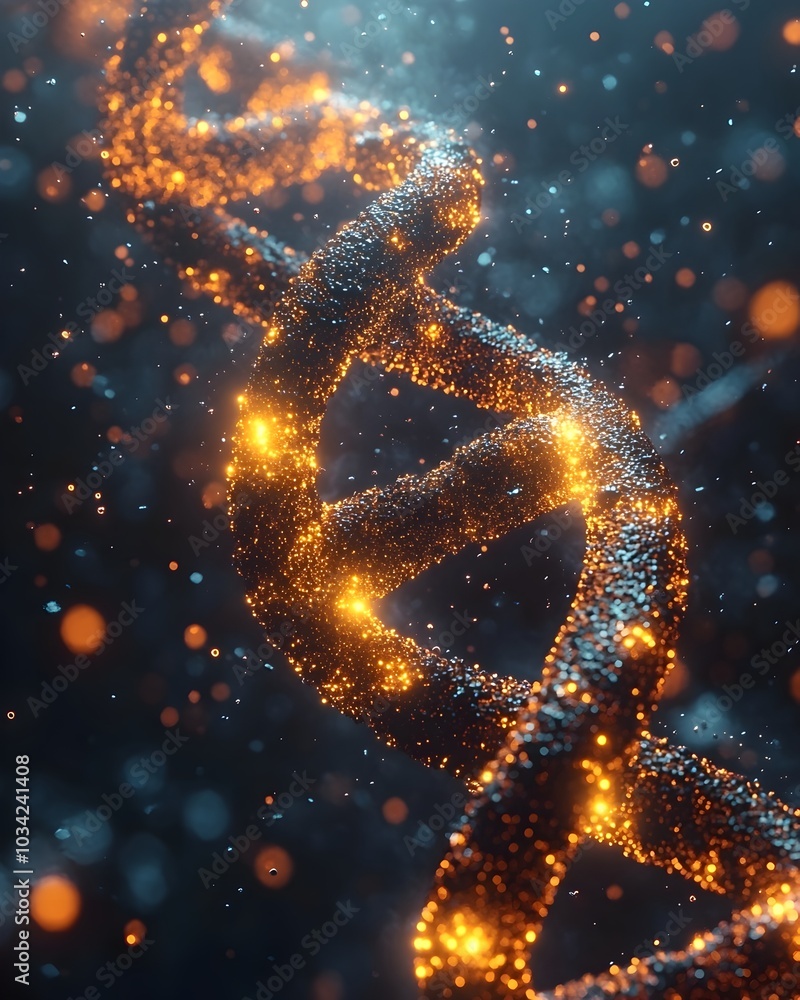 Poster futuristic digital background ideal for visualizing luminescent molecular structures simulated parti