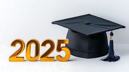 A graduation cap paired with the year 2025 signifies a significant educational milestone representing achievement and future aspirations.