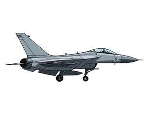 military jet fighter isolated on white background