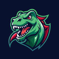  simple line tyrannosaurus gaming mascot logo isolate