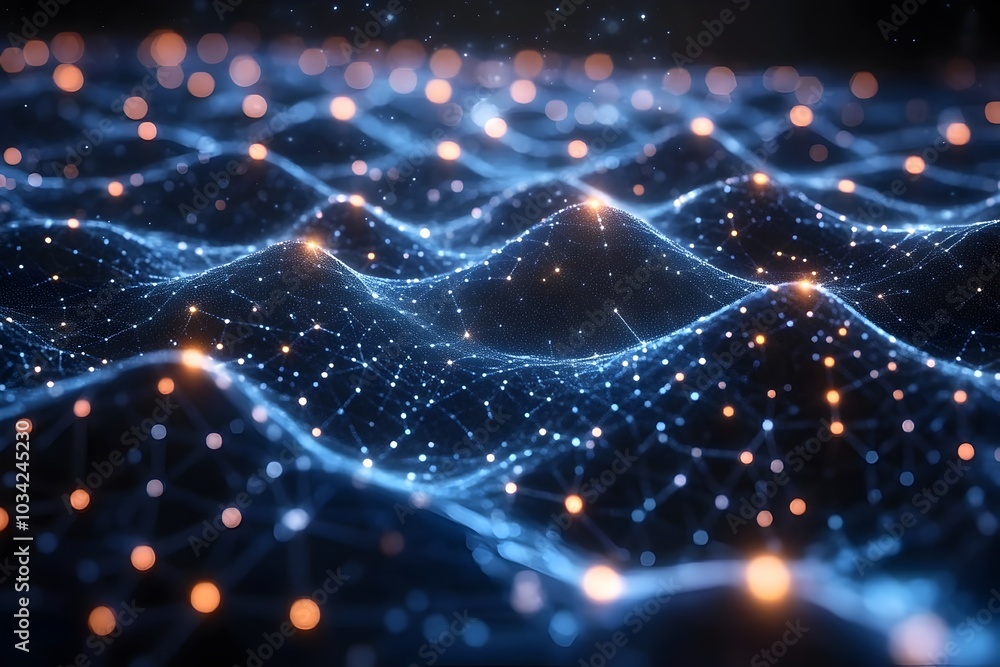 Poster minimalist digital space highlighting the future of technological innovation quantum computing crypt