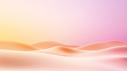 Serene Light Purple Dunes Under Soft Yellow Sky - Tranquil Pastel Landscape with Gentle Winds and Smooth Sands