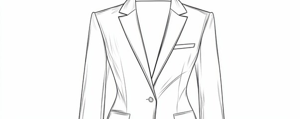 Black and white sketch of a blazer.