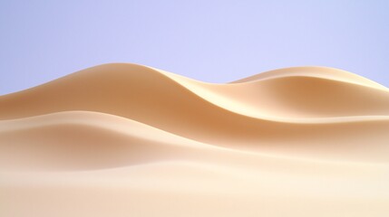 Tranquil Light Yellow Sand Dunes Under Soft Lavender Sky - Serene Pastel Desert Landscape with Gentle Winds Shaping Smooth Waves
