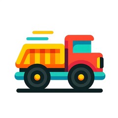 Fototapeta premium Toy truck, kids toy, flat illustration