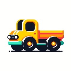 Fototapeta premium Toy truck, kids toy, flat illustration