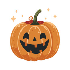 Jack-o-Lantern. Classic Jack-o-lantern with a happy face, perfect for any Halloween design, from invitations to decorations.