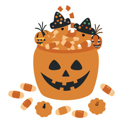 Candy and Halloween Lollipops. A festive collection of Halloween candies and lollipops, perfect for decorating any sweet project.