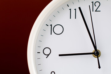 Clock tells the time of work and daily life. High quality studio photography.