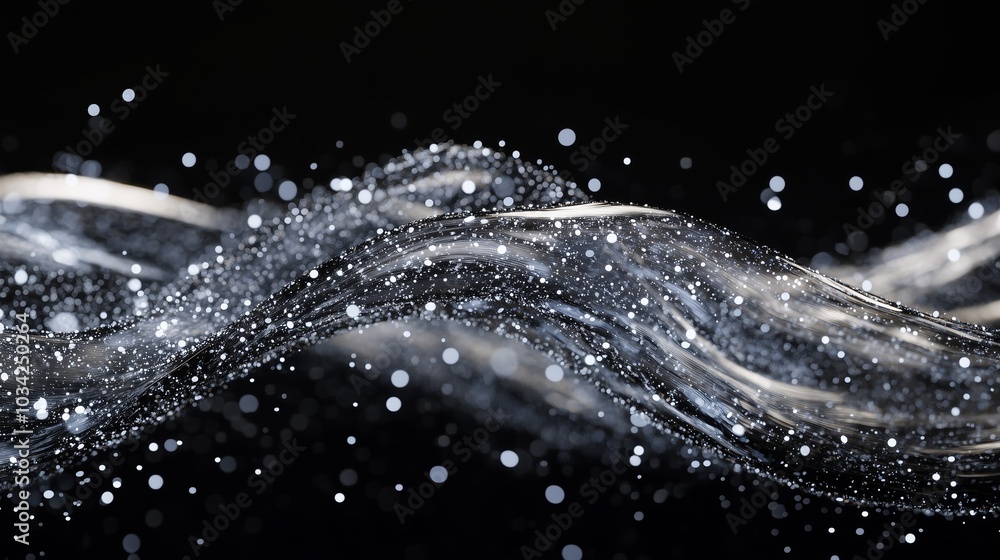 Aufkleber graceful ripples of water create a mesmerizing display of light and droplets against a dark backgrou