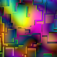 Abstract fractal explosion of spectral colors in motion, creativity and imagination.