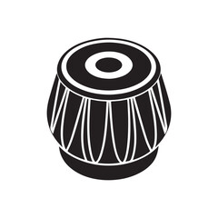 Tabla silhouette vector, black and white silhouette, vector and illustration