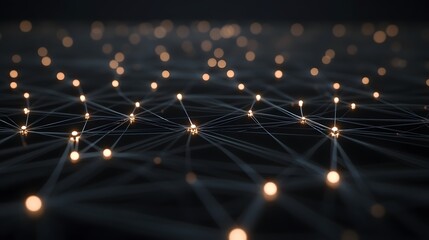 Fototapeta premium Network connection concept black background illustration. 