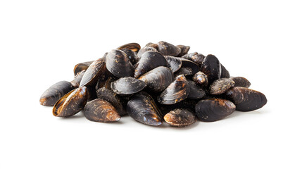 Shellless Mussels on White Surface, showcasing the smooth texture and unique shapes of mussels, emphasizing their culinary potential and freshness