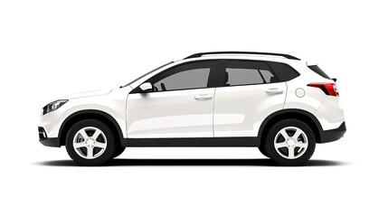 Fototapeta premium Car On White. Stylish Silver Compact Hatchback Isolated on White Background