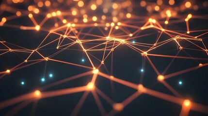 Fototapeta premium Network connection concept black background illustration. 