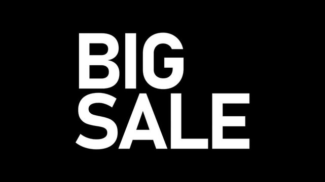 Big Sale Kinetic Warp Text Animation. 4K footage motion video