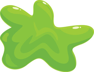 Cartoon illustration of green goo flowing and spreading