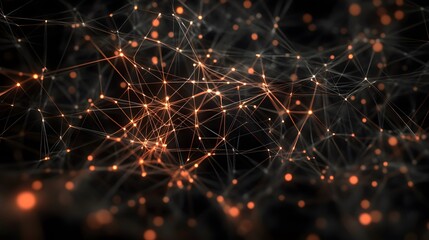 Fototapeta premium Network connection concept black background illustration. 