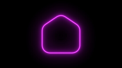 house return neon free icon typically represents a house or home symbol with a neon-style design, often glowing or highlighted with vibrant colors like electric blue, pink, or green. Glowing neon icon