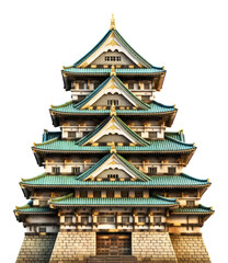 Obraz premium PNG Osaka castle architecture building pagoda.