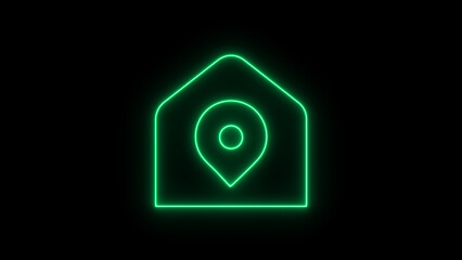 house return neon free icon typically represents a house or home symbol with a neon-style design, often glowing or highlighted with vibrant colors like electric blue, pink, or green. Glowing neon icon