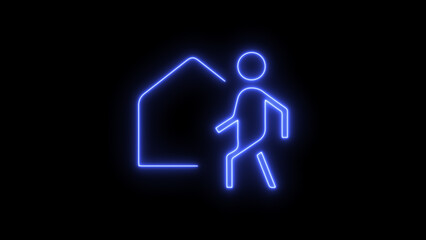 house return neon free icon typically represents a house or home symbol with a neon-style design, often glowing or highlighted with vibrant colors like electric blue, pink, or green. Glowing neon icon