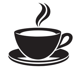 Coffee cup icon, Coffee cup silhouette vector, Coffee cup design