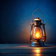 A Glowing Lantern Casting Warm Light in a Dark Room