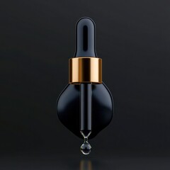 Glass Ball Dropper for Precise Cosmetic Application on Dark Background