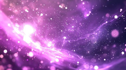 Obraz premium Purple galaxy holographic background, shimmering with light and stars, creating a magical night effect
