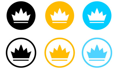 crown icon buttons. royal, premium membership icons. vip badges icon. high quality sign symbol.