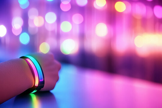 A Close-Up Of Nfc-Enabled Wristbands Being Used At A Concert For Entry, Illustrating The Convenience Of Contactless Access Control.