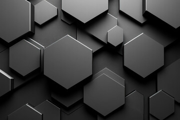 Obraz premium Black Hexagon Background