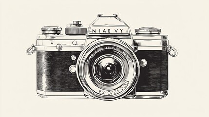Vector Images of Vintage and Retro Cameras: Clip Art and Contour Illustrations for Classic Photography Design