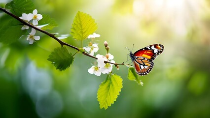 Obraz premium butterfly on a branch of a tree