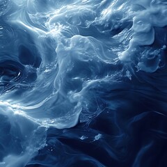 A swirling abstract representation of water, showcasing fluid dynamics and texture in shades of blue.