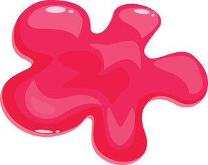 Cartoon illustration featuring bright pink slime dripping and spreading