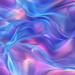 Obraz premium A vibrant, flowing abstract design with smooth waves of blue and pink hues.