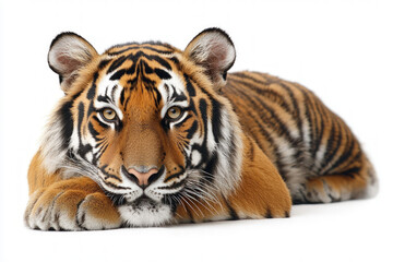 Obraz premium Tiger On White Background