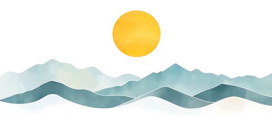 Landscape wallpaper design with Golden mountain line arts, luxury background design for cover, invitation background, packaging design, fabric, and print. Vector illustration