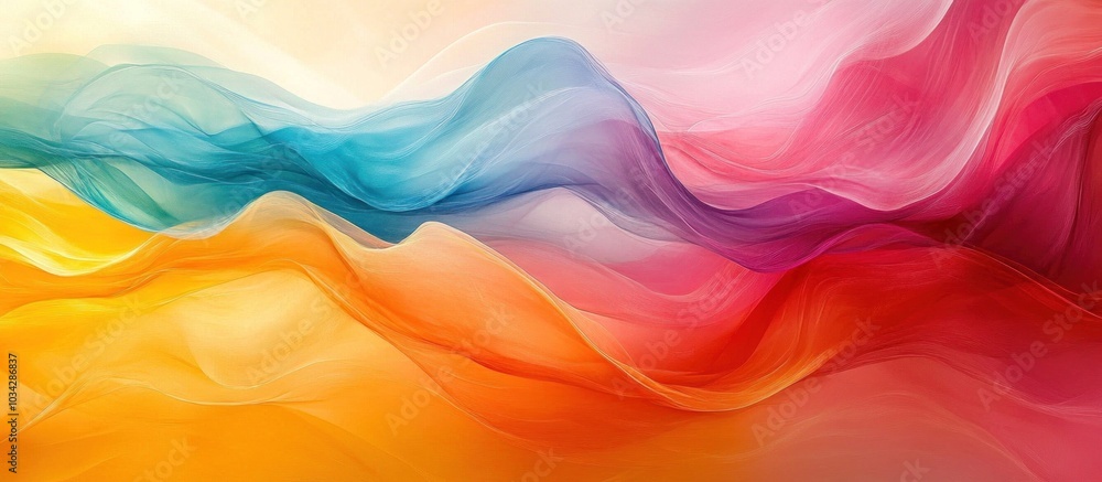 Poster abstract colorful background with wavy lines.