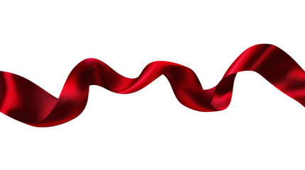 Red festive ribbon on transparent background, png