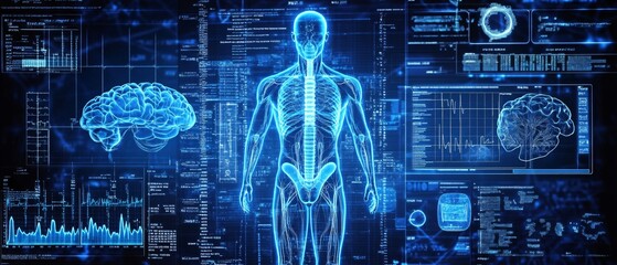 Medical history being entered into a sleek digital record system patient data displayed on a bright screen doctor reviewing past diagnoses with detailed graphs and charts futuristic medical tech